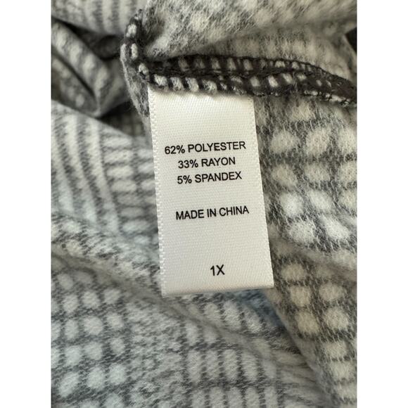 Cuddl Duds Comfortwear Half-Zip Henley Pullover CharclWoodBlock 1X NWOT Fall - Picture 10 of 10